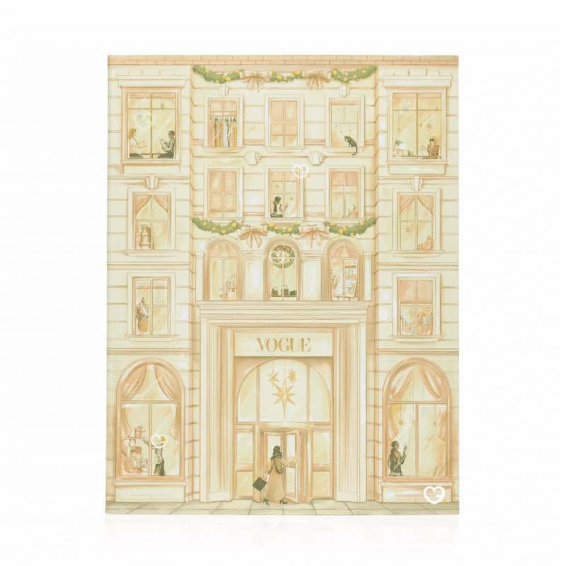 VOGUE Adventskalender 2025 in eleganter Box mit 31 Luxus-Highlights aus Beauty, Parfum, Mode und exklusivem Vogue-Abo.