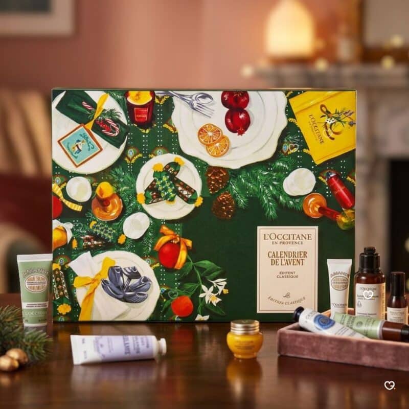 L'Occitane Adventskalender 2026 Box mit den 24 enthaltenen Pflegeprodukten