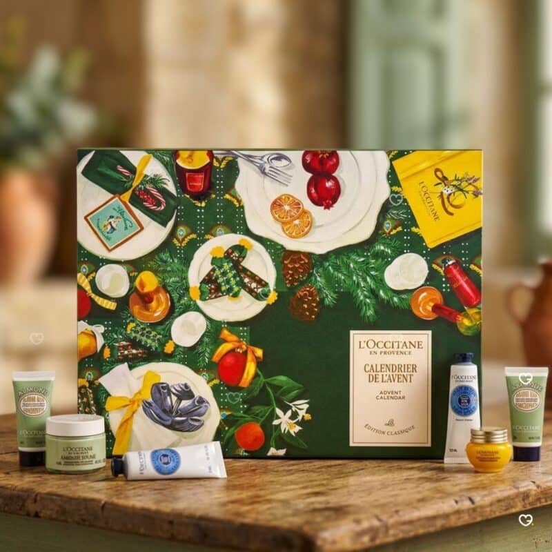 Detailansicht der L'Occitane Pflegeprodukte aus dem Adventskalender 2026, Shea und Amande