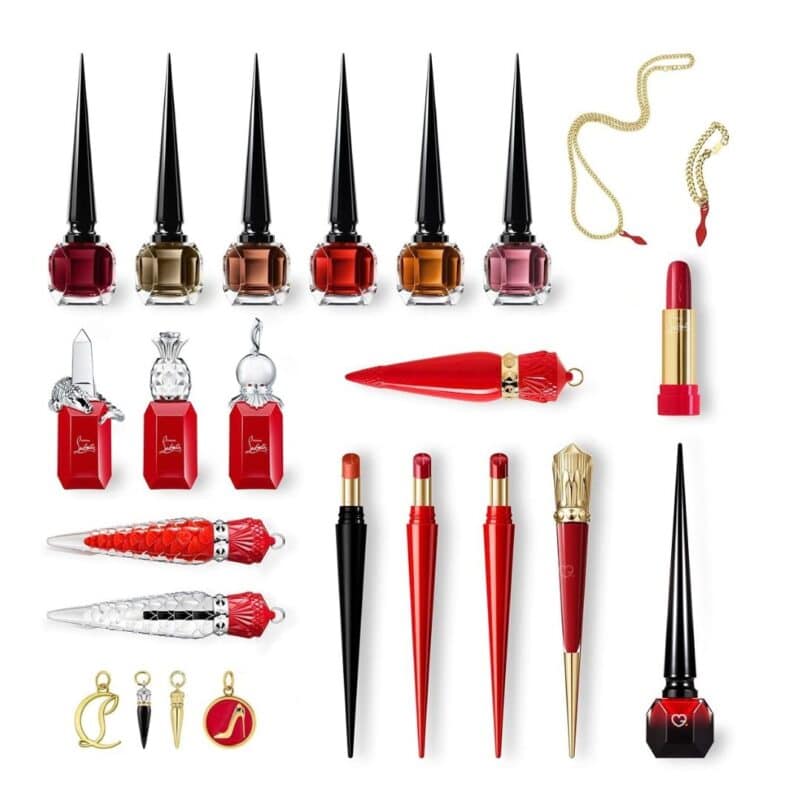 Inhalt des Christian Louboutin Adventskalenders 2026: Duefte, Lippenstifte, Nagellack und Charms
