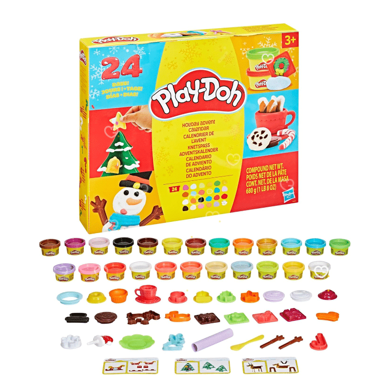 Play Doh Adventskalender 2025 mit 24 Knettöpfchen, 28 Werkzeugen und kreativen Bastelideen für Kinder ab 3 Jahren