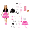 Barbie Mode Adventskalender 2025 mit Puppe, Hund und 24 modischen Accessoires für kreatives Spiel in der Vorweihnachtszeit.