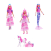 Barbie Adventskalender 2025 mit Puppe als Meerjungfrau, Prinzessin oder Fee, 4 Fantasietieren und 20 magischen Accessoires.