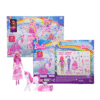 Barbie Adventskalender 2025 mit Puppe als Meerjungfrau, Prinzessin oder Fee, 4 Fantasietieren und 20 magischen Accessoires.
