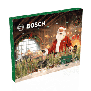 Bosch Adventskalender 2025 mit 24 Türchen und 41 Werkzeugen für Heimwerker, limitierte DIY-Edition für Männer.