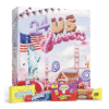 Boxiland Amerikaans Adventskalender 2025 mit 24 US-Süßigkeiten wie Reese’s und Skittles in bunter Geschenkbox.