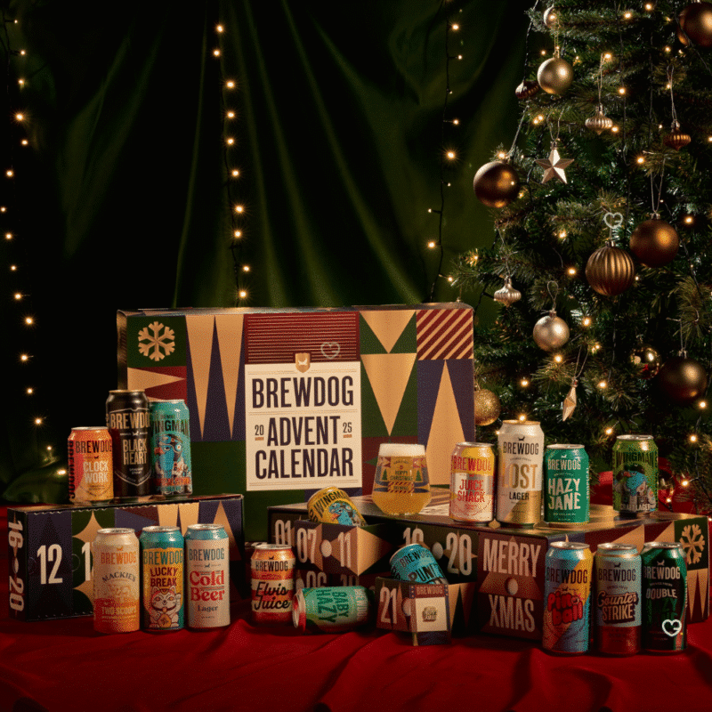 Brewdog Adventskalender 2025 mit 24 Craft-Bieren und Glas, limitierte Edition für neugierige Bierliebhaber:innen.