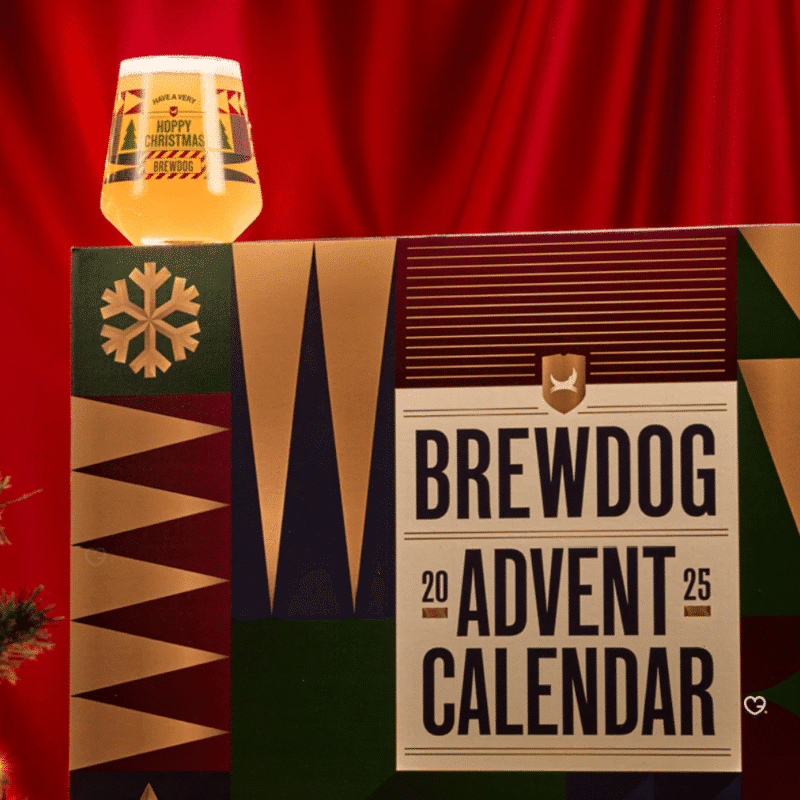 Brewdog Adventskalender 2025 mit 24 Craft-Bieren und Glas, limitierte Edition für neugierige Bierliebhaber:innen.