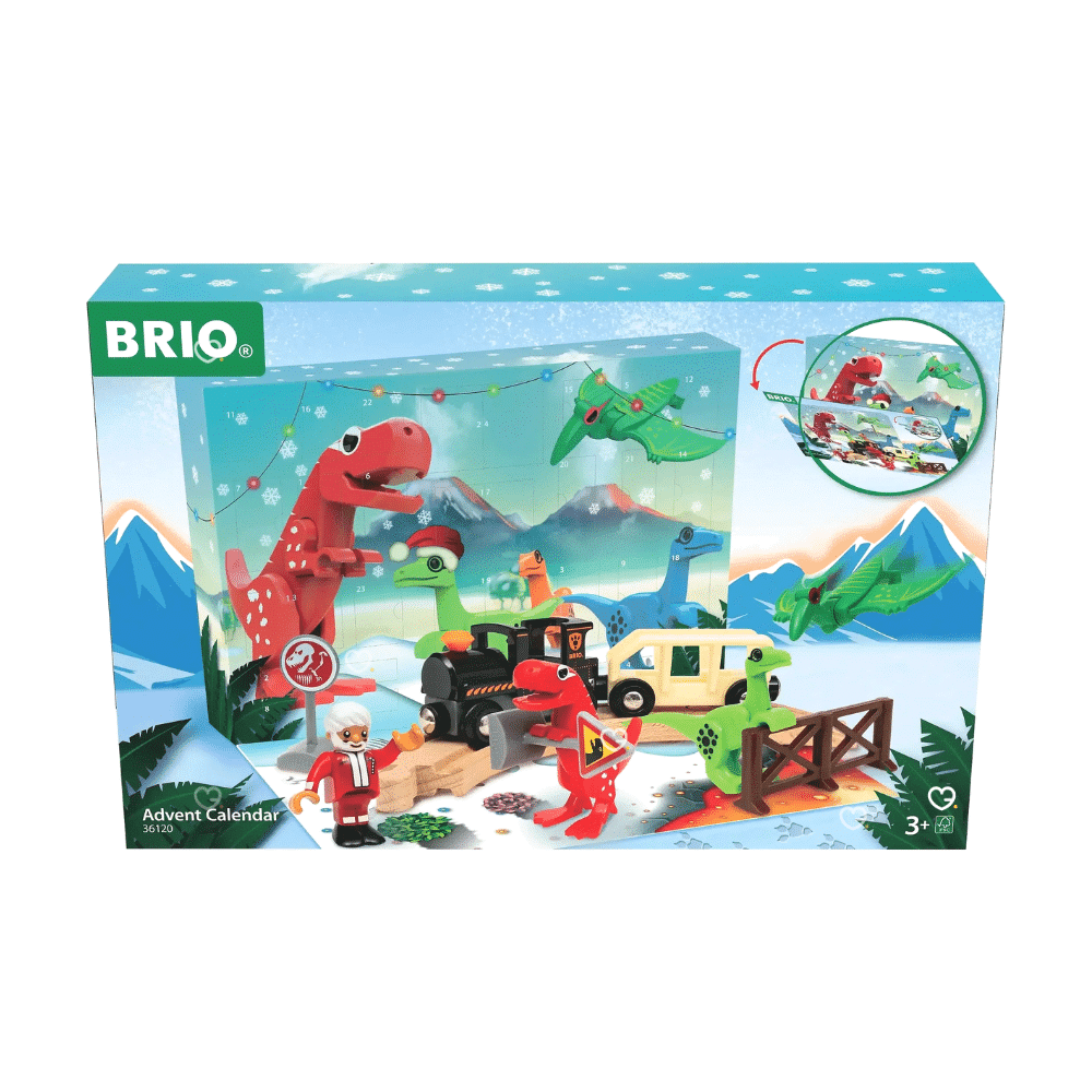 Brio Adventskalender 2025 mit 24 Holzeisenbahn-Überraschungen, Figuren, Lok und Waggon für kreative Kinder ab 3 Jahren.