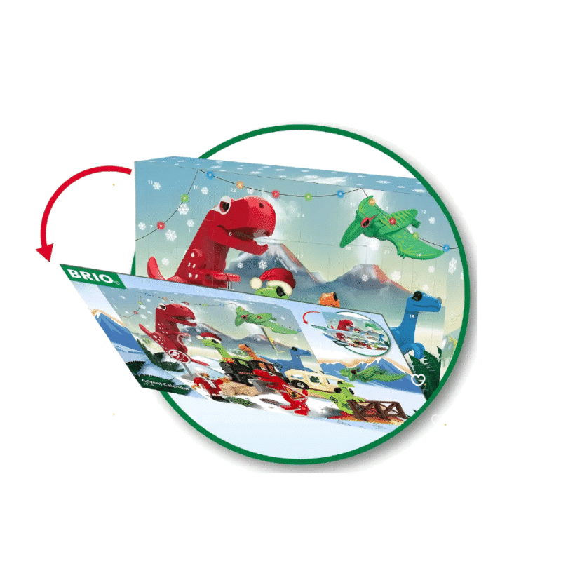 Brio Adventskalender 2025 mit 24 Holzeisenbahn-Überraschungen, Figuren, Lok und Waggon für kreative Kinder ab 3 Jahren.