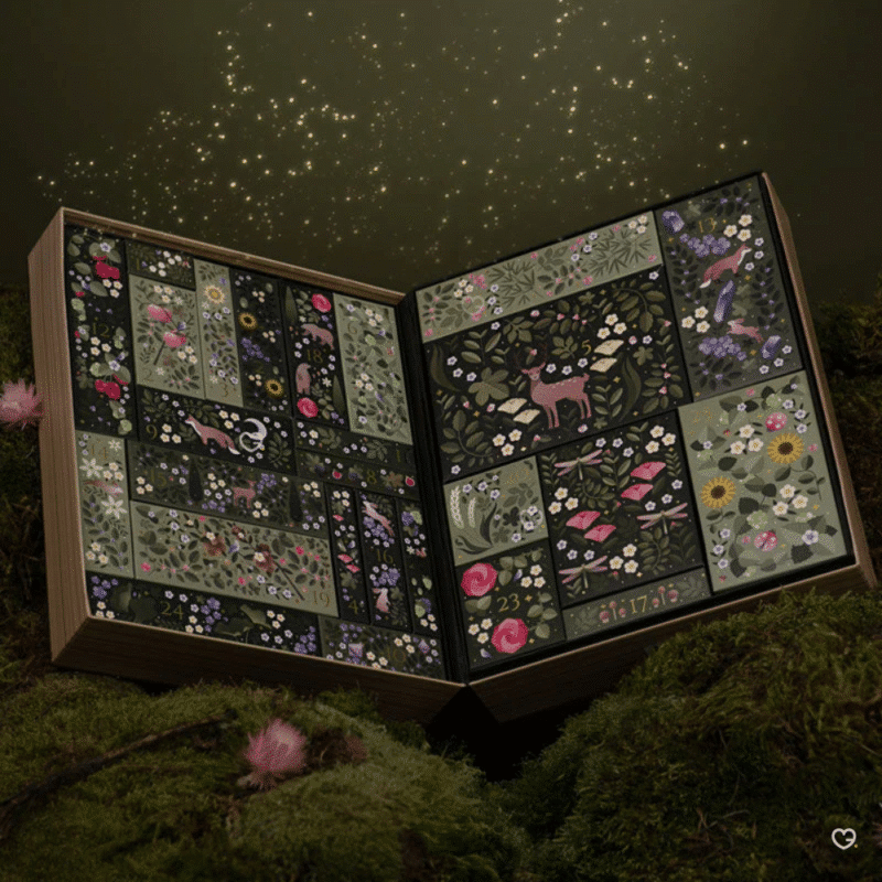Luxuriöser Korean Skincare Adventskalender 2025 mit 31 K‑Beauty‑Pflege‑ und Make‑up‑Highlights in eleganter grüner Box.