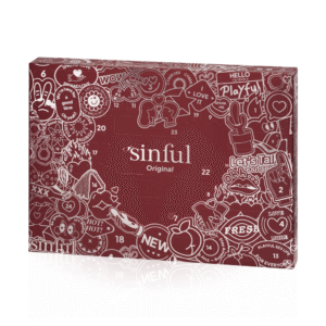 Sinful Original Adventskalender 2025 mit 24 erotischen Überraschungen, stilvolle schwarze Box für sinnliche Vorfreude.