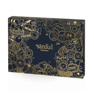 Sinful Premium Adventskalender 2025 in schwarzer Luxusbox mit 24 erotischen Überraschungen für Paare und Singles.