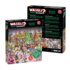 Wasgij Puzzle Adventskalender 2025 mit 24 Mini-Puzzles à 54 Teile, weihnachtliches Rätselmotiv „Rentier-Raserei“, aus Recyclingkarton.