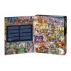 Wasgij Puzzle Adventskalender 2025 mit 24 Mini-Puzzles à 54 Teile, weihnachtliches Rätselmotiv „Rentier-Raserei“, aus Recyclingkarton.