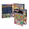 Wasgij Puzzle Adventskalender 2025 mit 24 Mini-Puzzles à 54 Teile, weihnachtliches Rätselmotiv „Rentier-Raserei“, aus Recyclingkarton.