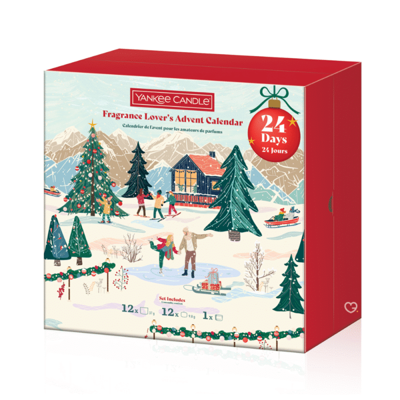 Yankee Candle Book Adventskalender 2025 in Buchform mit 24 Duftkerzen und Glas-Photophor für festliche Wohlfühlmomente.