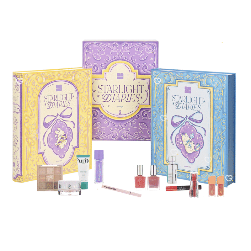 YesStyle Adventskalender 2025 mit 25 K‑Beauty‑Highlights in rosa‑goldener Box, voller luxuriöser Pflege und Make‑up.