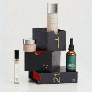 Zalando Beauty Adventskalender 2025 mit 24 Luxus‑Miniaturen von Marken wie Lancôme und Clinique in eleganter gold‑weißer Box.