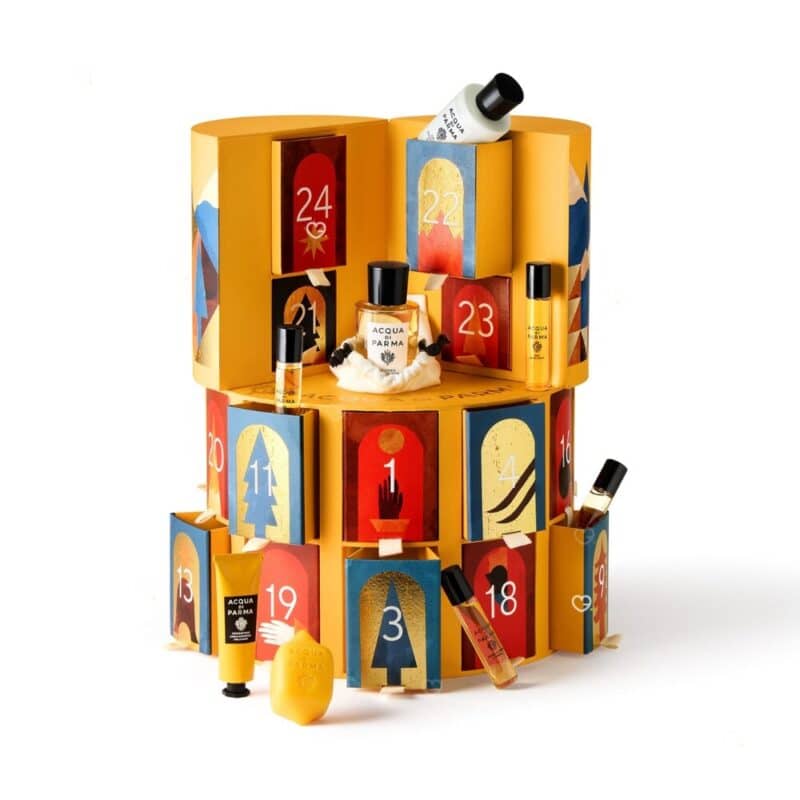 Acqua Di Parma Adventskalender 2026, geoeffnete Box aus einem anderen Blickwinkel