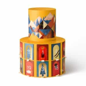 Acqua Di Parma Adventskalender 2026, geschlossene Box aus zwei Etagen Aquarellpapier auf weißem Hintergrund