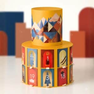 Verpackung des Acqua Di Parma Adventskalender 2026, illustriert von Agostino Iacurci