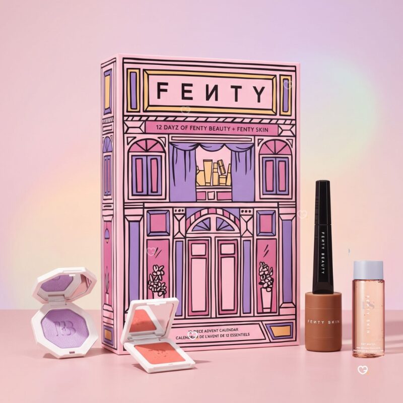 Fenty Beauty Adventskalender 2026, Box mit Highlighter, Rouge und Fenty-Skin-Produkten