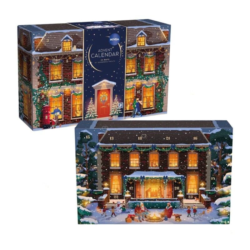 NIVEA Adventskalender 2026 Box von vorne und hinten mit allen 24 Türchen