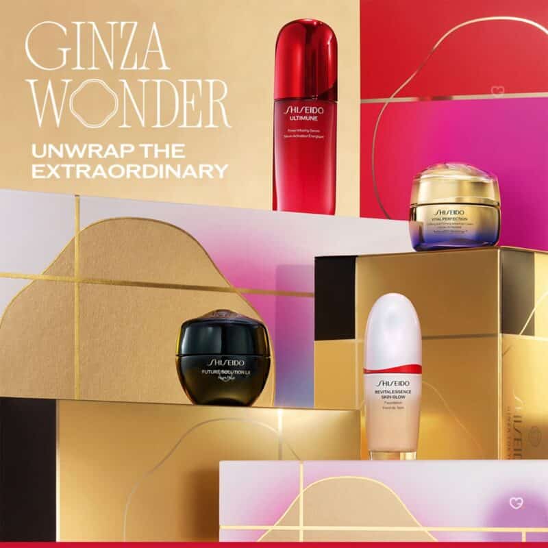 Shiseido GINZA WONDER 2026, Unwrap the Extraordinary, Keyvisual mit Vital Perfection und Ultimune