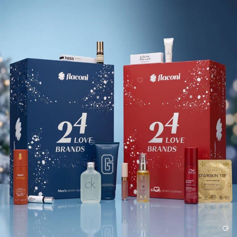 Flaconi Adventskalender 2026 Damen- und Herren-Edition nebeneinander