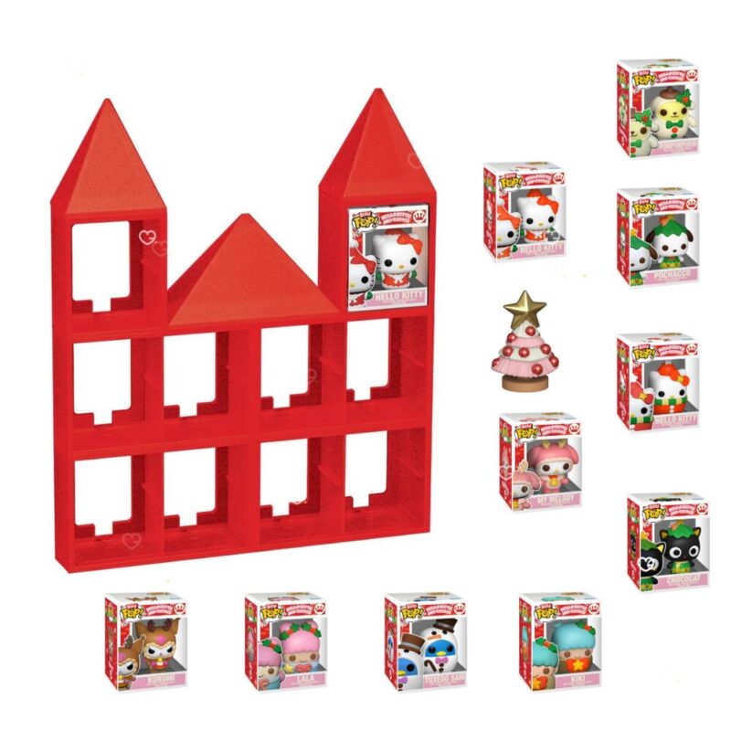 Inhalt des Funko Bitty POP! Hello Kitty Adventskalenders: Schloss und 10 Bitty POP! Figuren