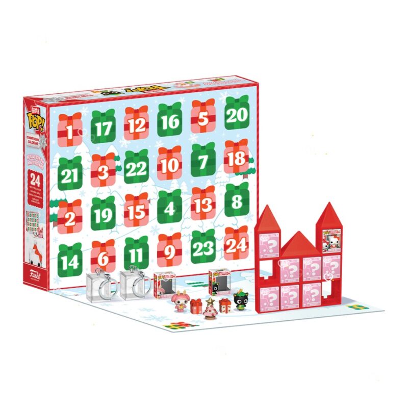 Funko Bitty POP! Hello Kitty Adventskalender mit rotem Festschloss als Präsentationsständer