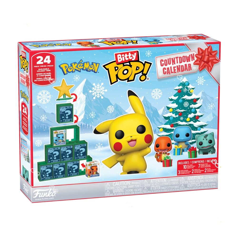 Funko Bitty POP! Pokémon Adventskalender 2026, geschlossene Box mit Pikachu