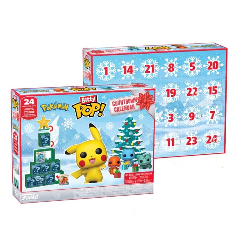 Funko Bitty POP! Pokémon Adventskalender Vorder- und Rückseite der Box