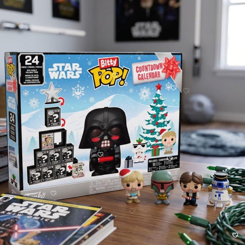 Funko Bitty POP! Star Wars Adventskalender in weihnachtlicher Dekoration, Adventszeit mit der Galaxis