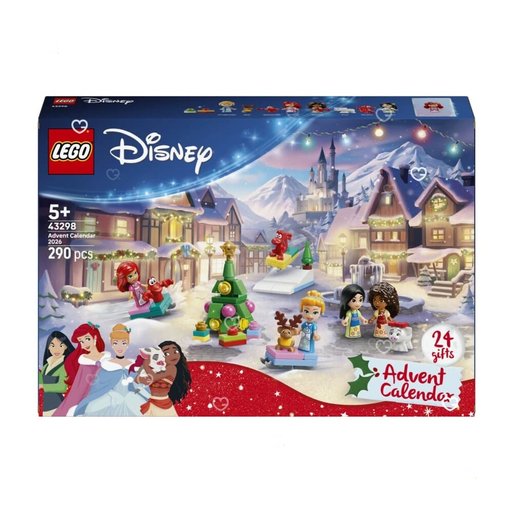 Lego Disney Adventskalender 2026 (43298), verschlossene Verpackung auf weißem Hintergrund