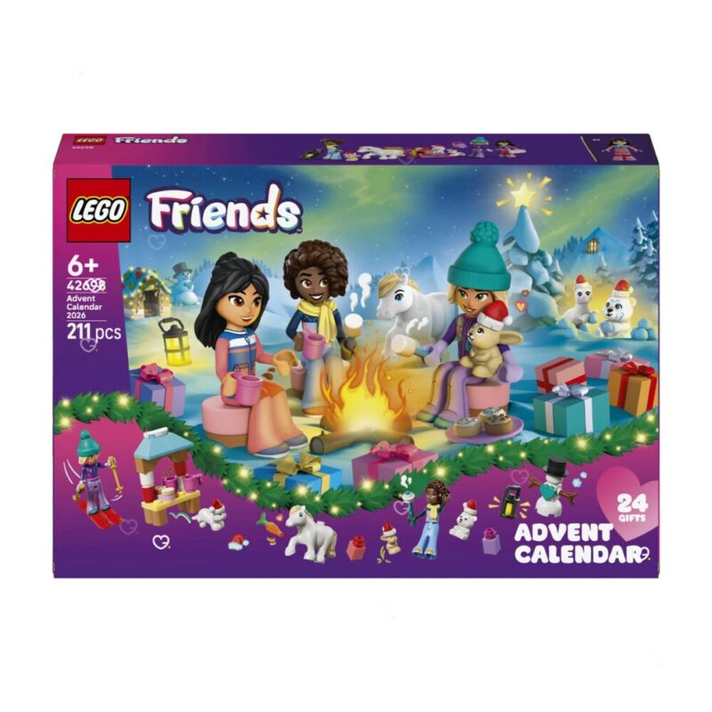 LEGO Friends Adventskalender 2026 Set 42698, Verpackung Vorderseite auf weißem Hintergrund