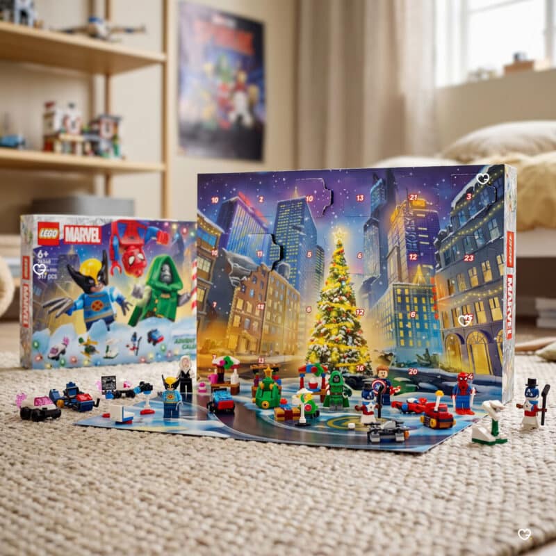 LEGO Marvel Adventskalender 76340 alle Türchen aufgebaut