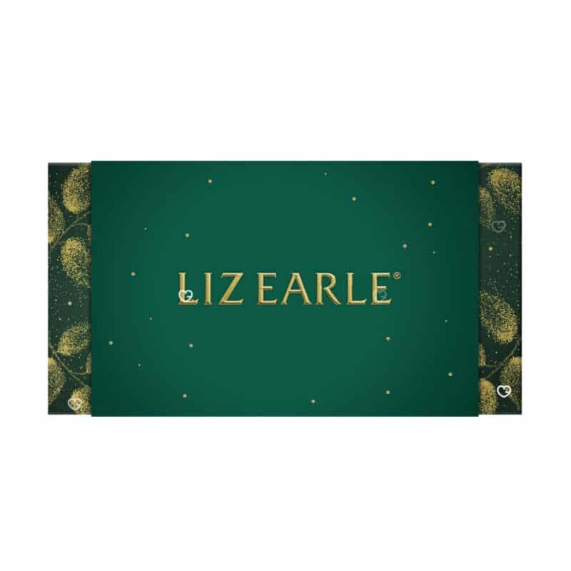 Liz Earle Adventskalender 2026, geschlossene grüne Box mit Logo