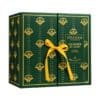 L'Occitane Adventskalender Édition Prestige 2026 - geschlossener tannengrüner Karton mit gelber Satinschleife