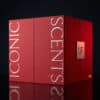 Lookfantastic Parfum Adventskalender 2026, rotes Coffret mit LF-Logo, Detailansicht