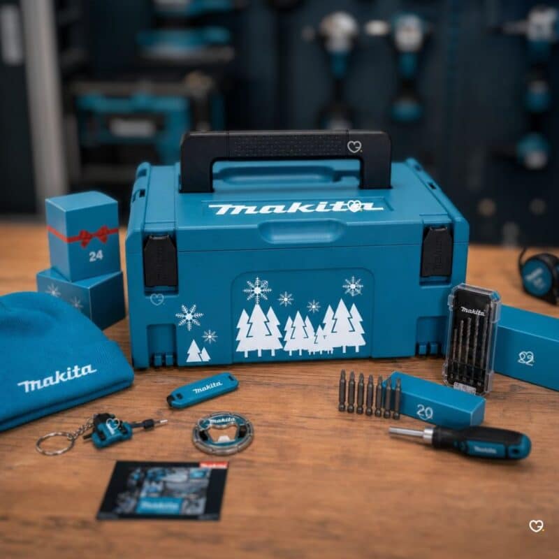Makita MAKPAC Adventskalender 2026 Produktansicht mit Kalendereinsatz