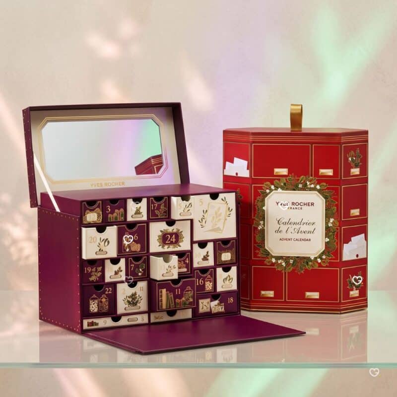 Yves Rocher Classic und Premium Adventskalender 2026 nebeneinander im direkten Vergleich