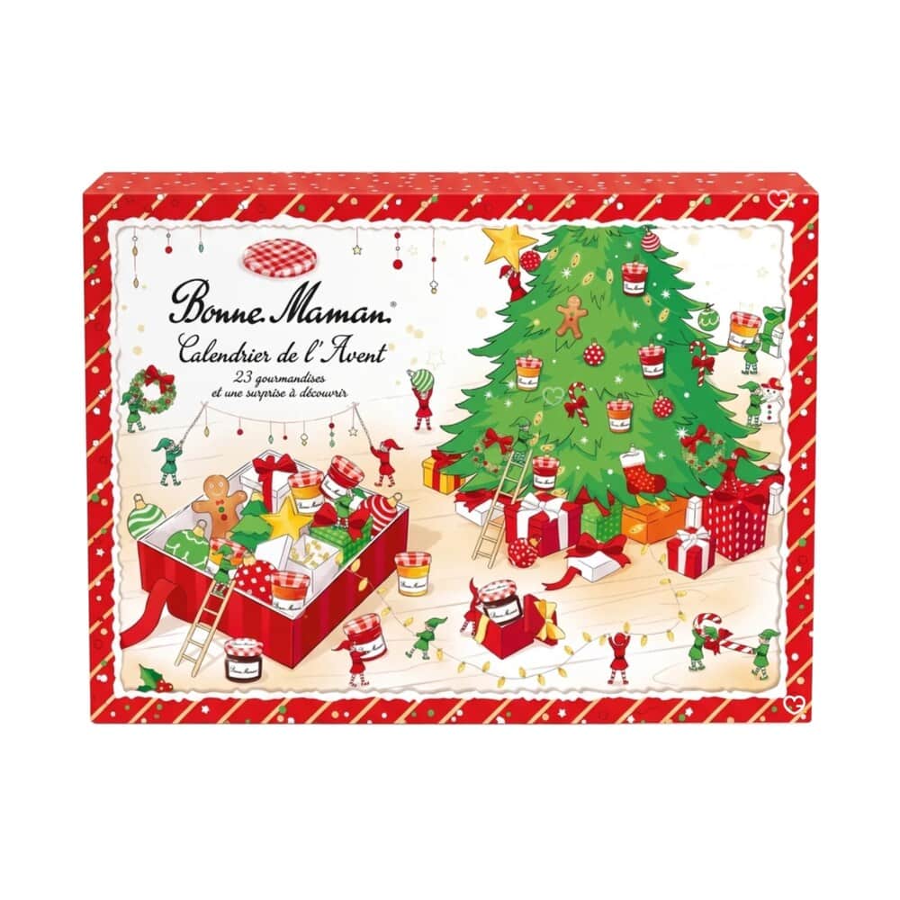 Bonne Maman Adventskalender 2026, geschlossene Triptychon-Box im Vichy-Karo