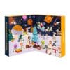 Degustabox Adventskalender 2026 geöffnet, kosmisches Weltraum-Design, 24 Türchen, 58 cm hoch