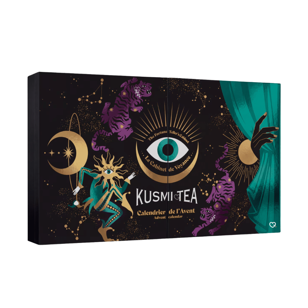 Kusmi Tea Adventskalender 2026 geschlossene Verpackung mit dem Thema Le Cabinet de Voyance