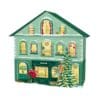mymuesli Adventskalender 2026, illustriertes Adventskalenderhaus mymuesli Café auf weißem Hintergrund