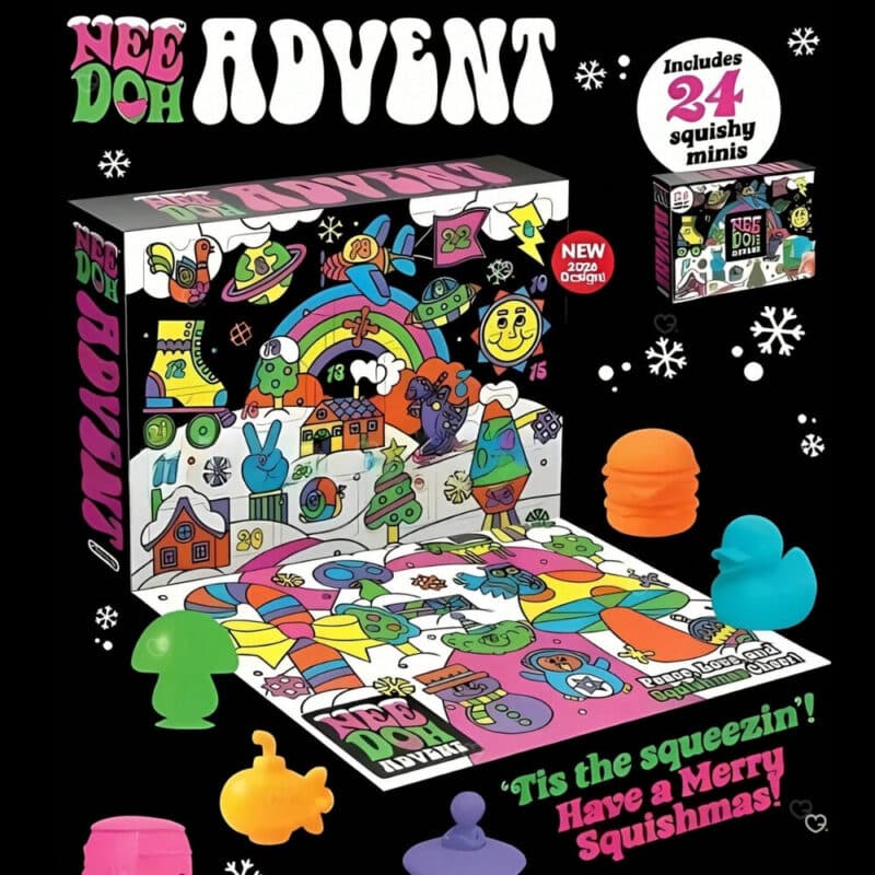 NeeDoh Adventskalender 2026 im neuen Design mit 24 Mini-Squishies