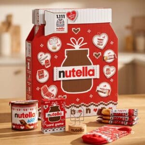 Nutella Adventskalender 2026 Inhalt mit neuem Fotohalter, &Go!-Becher und B-happy Riegeln in der Küche