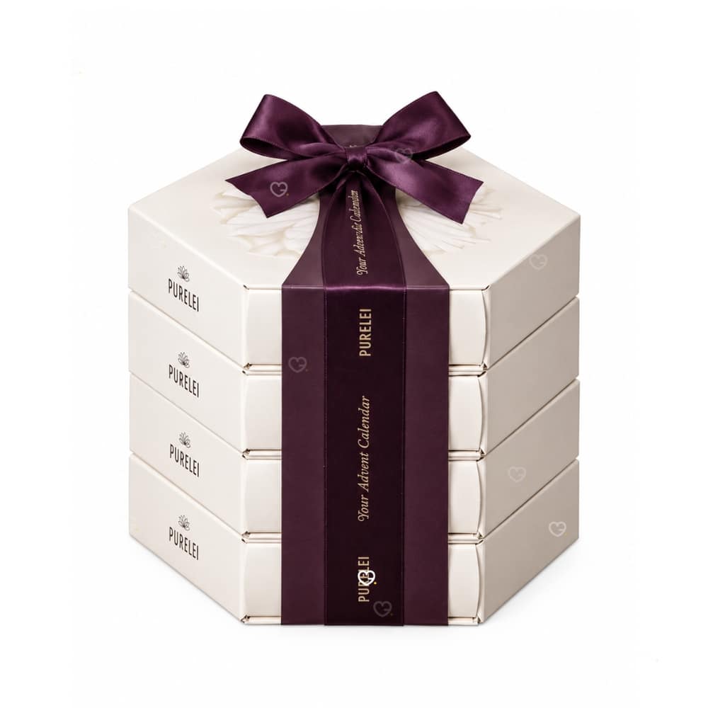 Purelei Adventskalender 2026 Classic, geschlossene Geschenkbox auf weißem Hintergrund